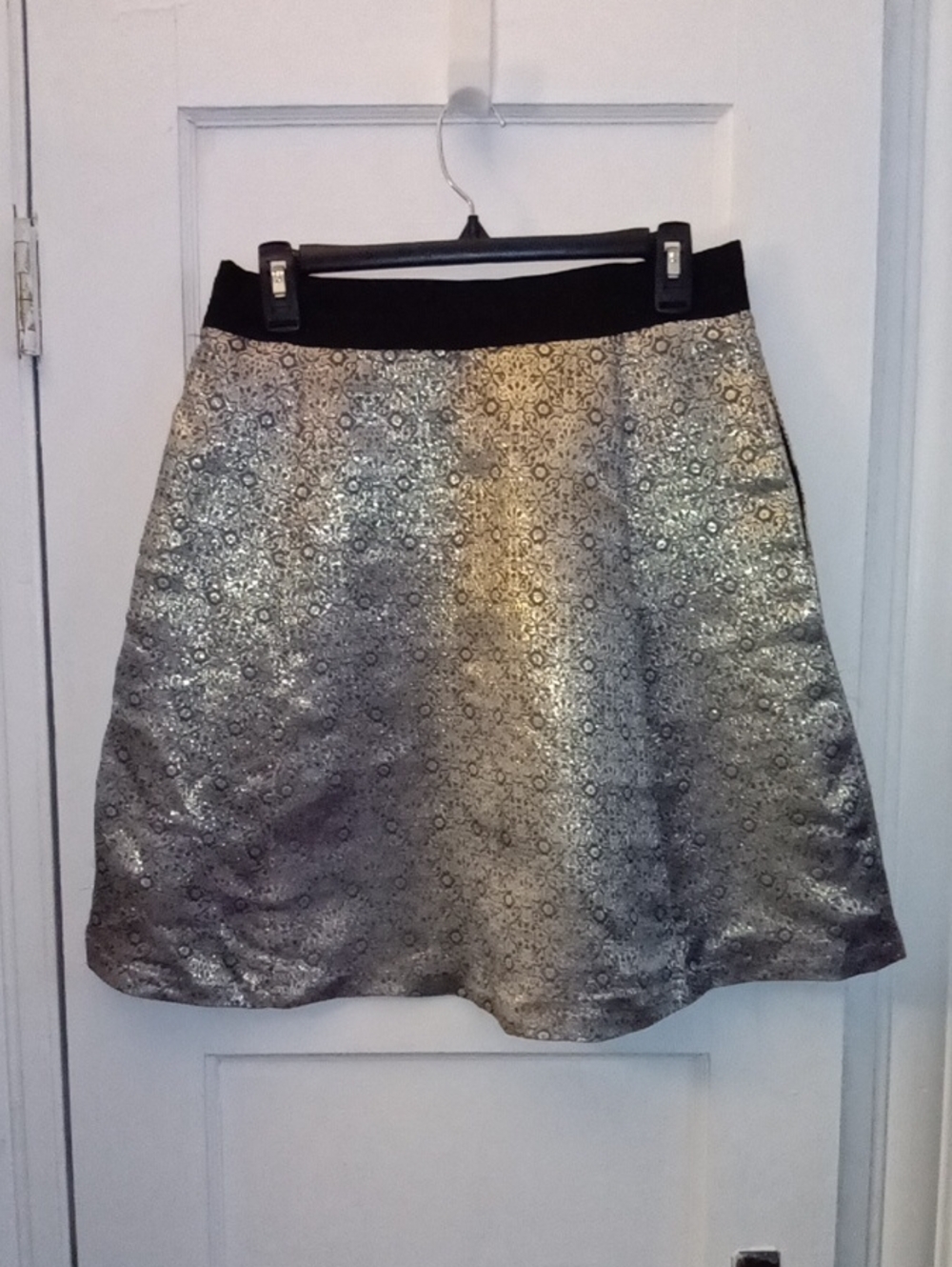Women's Skirt Gold Jacquard A-Line